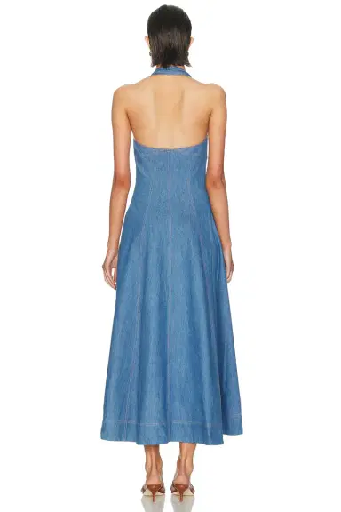 NICHOLAS Elsa Halter Zip Front Maxi Dress | Thumbnail 3