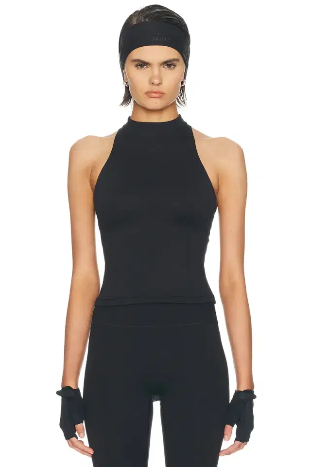 Matte Mock Neck Racer Tank Top