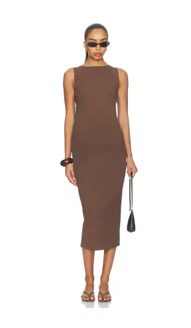 BUMPSUIT Sculpting Rib Boat Neck Midi Dress | Thumbnail 2