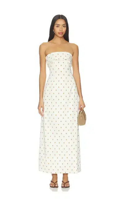WeWoreWhat Strapless Fold Over Midi Dress | Thumbnail 1