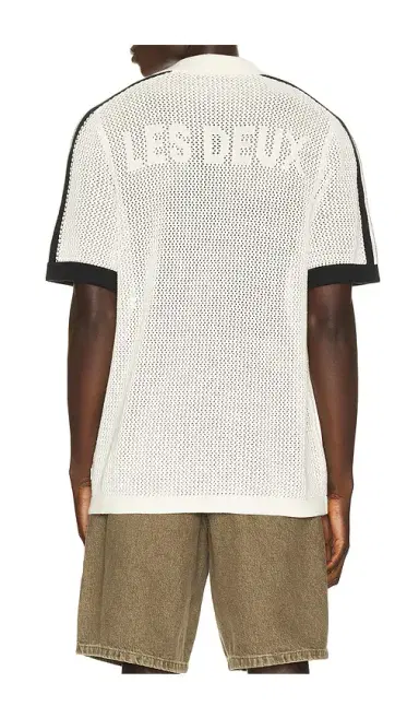 Les Deux Logo Grid Knitted Polo | Thumbnail 2 Les Deux Logo Grid Knitted Polo | Thumbnail 2