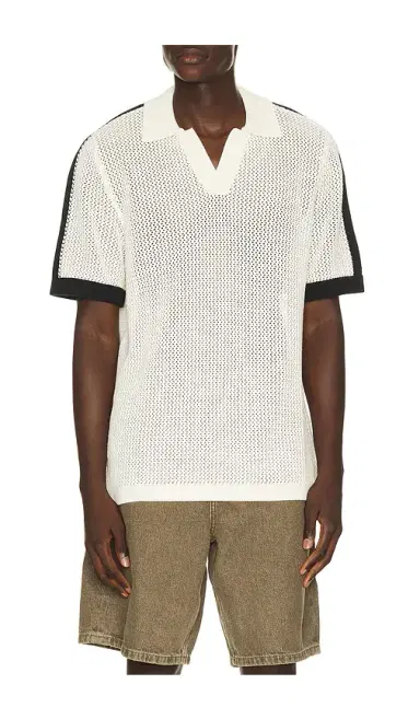 Les Deux Logo Grid Knitted Polo | Thumbnail 1 Les Deux Logo Grid Knitted Polo | Thumbnail 1