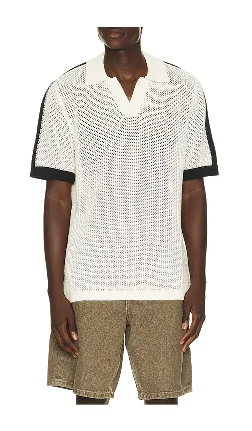 Les Deux Logo Grid Knitted Polo