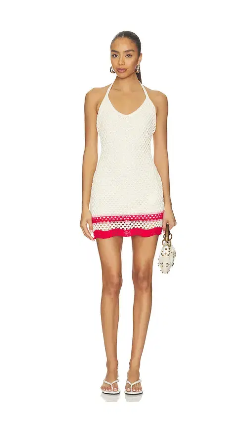 Elva Crochet Halter Mini Dress