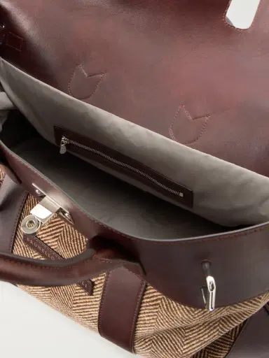 Brunello Cucinelli Herringbone Canvas and Leather Weekend Bag - Men | Thumbnail 6