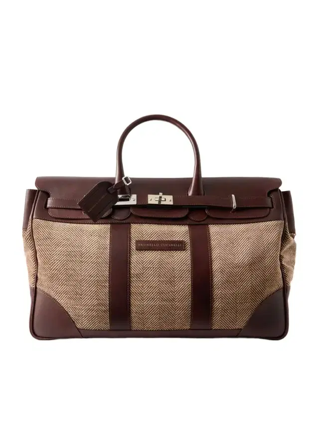 Brunello Cucinelli Herringbone Canvas and Leather Weekend Bag - Men