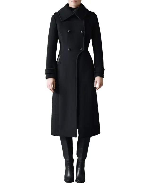 Elodie Double-Breasted Sparkly Long Coat