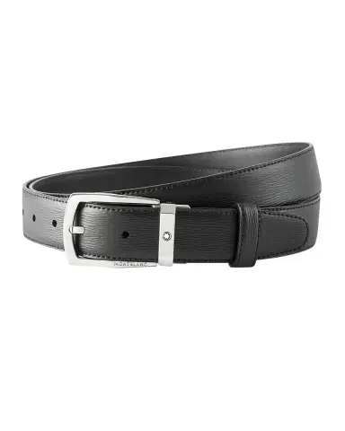 Montblanc Men's Trapeze Textured Cowhide Leather Belt | Thumbnail 2 Montblanc Men's Trapeze Textured Cowhide Leather Belt | Thumbnail 2