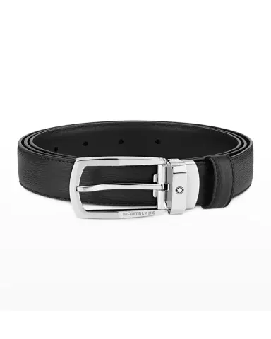 Montblanc Men's Trapeze Textured Cowhide Leather Belt | Thumbnail 3 Montblanc Men's Trapeze Textured Cowhide Leather Belt | Thumbnail 3