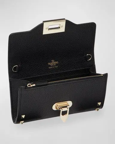 Valentino Garavani Rockstud Leather Wallet on Chain | Thumbnail 2