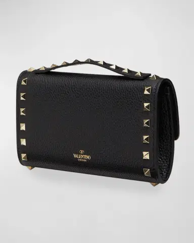 Valentino Garavani Rockstud Leather Wallet on Chain | Thumbnail 3