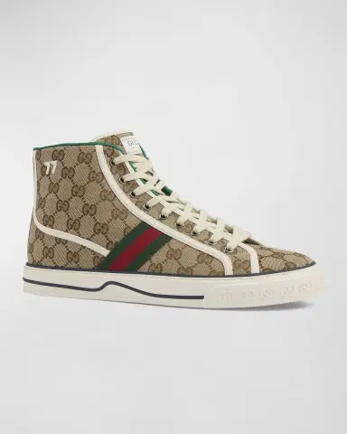 Gucci Men's Tennis 1977 Canvas High-Top Sneakers | Thumbnail 2 Gucci Men's Tennis 1977 Canvas High-Top Sneakers | Thumbnail 2