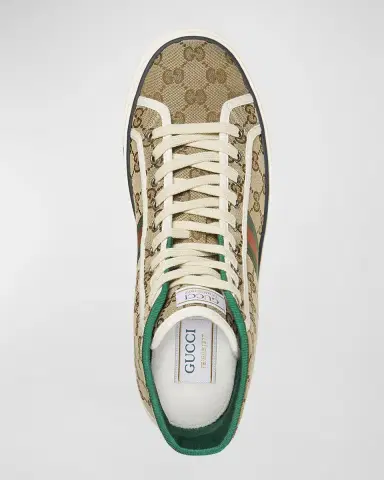 Gucci Men's Tennis 1977 Canvas High-Top Sneakers | Thumbnail 4 Gucci Men's Tennis 1977 Canvas High-Top Sneakers | Thumbnail 4