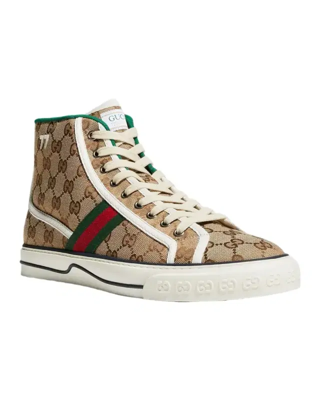 Gucci Men's Tennis 1977 Canvas High-Top Sneakers