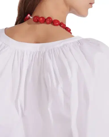 Staud Dill Puff-Sleeve Button-Front Top | Thumbnail 1 Staud Dill Puff-Sleeve Button-Front Top | Thumbnail 1