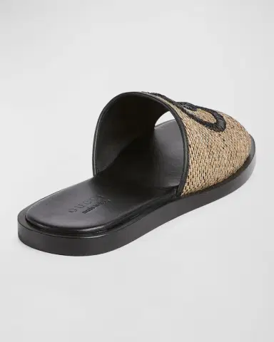 Gucci Men's Interlocking G Leather Slide Sandals | Thumbnail 2