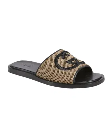 Gucci Men's Interlocking G Leather Slide Sandals | Thumbnail 1