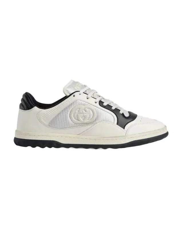 Gucci Men's Mac 80 Embroidered GG Leather Low Top Sneakers