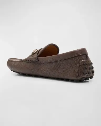 Gucci Men's Byorn GG Embossed Leather Horsebit Drivers | Thumbnail 2