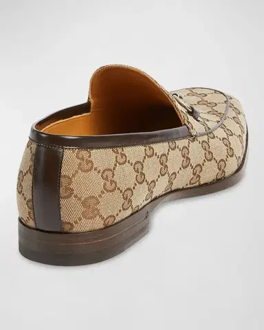 Gucci Men's GG Canvas Bit Loafers | Thumbnail 2