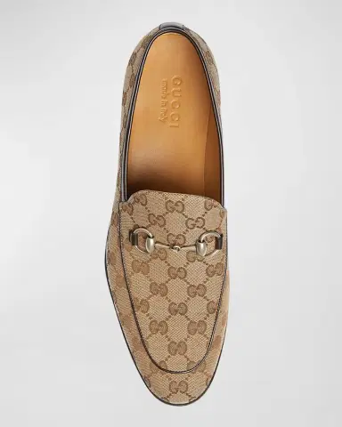 Gucci Men's GG Canvas Bit Loafers | Thumbnail 3