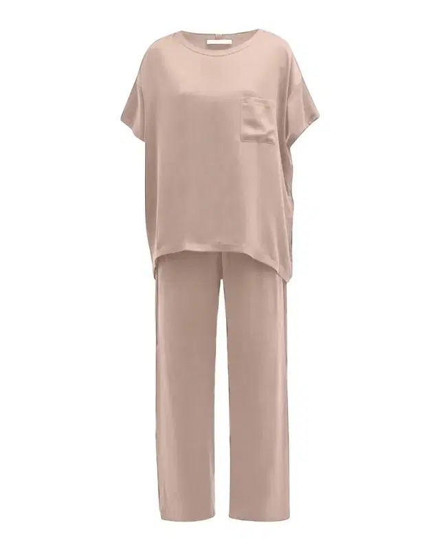 Lunya Washable Silk Tee Pant Set