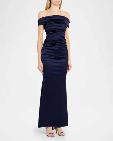 Talbot Runhof Soft Draped Long Gown | Thumbnail 3 Talbot Runhof Soft Draped Long Gown | Thumbnail 3