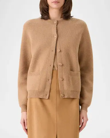 Akris Crewneck Cashmere Pique Knit Cardigan | Thumbnail 3 Akris Crewneck Cashmere Pique Knit Cardigan | Thumbnail 3