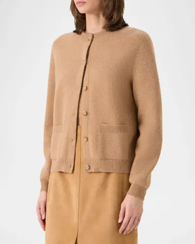Akris Crewneck Cashmere Pique Knit Cardigan | Thumbnail 5 Akris Crewneck Cashmere Pique Knit Cardigan | Thumbnail 5