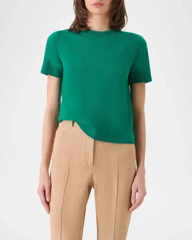 Akris Cashmere Short Sleeve Knit Sweater | Thumbnail 3