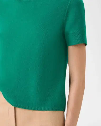 Akris Cashmere Short Sleeve Knit Sweater | Thumbnail 4