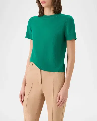 Akris Cashmere Short Sleeve Knit Sweater | Thumbnail 5