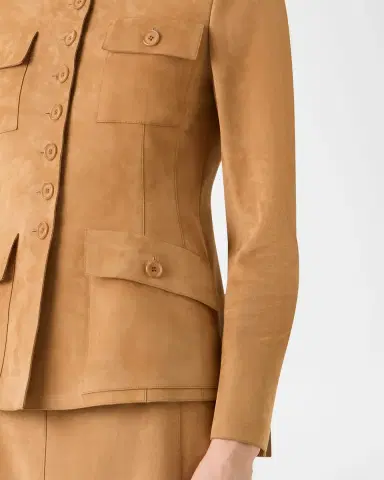 Akris Delia Suede Fitted Jacket | Thumbnail 4 Akris Delia Suede Fitted Jacket | Thumbnail 4