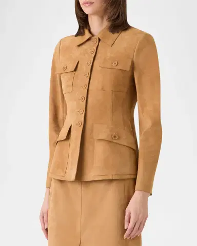 Akris Delia Suede Fitted Jacket | Thumbnail 5 Akris Delia Suede Fitted Jacket | Thumbnail 5