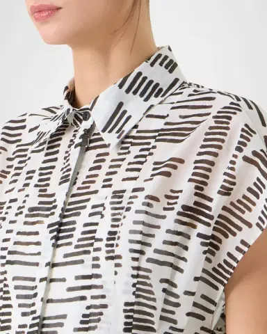 Akris Pleated Abstract-Print Cotton Voile Midi Dress | Thumbnail 4 Akris Pleated Abstract-Print Cotton Voile Midi Dress | Thumbnail 4