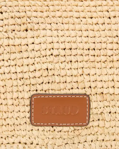 Staud Harlow Leather-Trim Raffia Shoulder Bag | Thumbnail 3 Staud Harlow Leather-Trim Raffia Shoulder Bag | Thumbnail 3