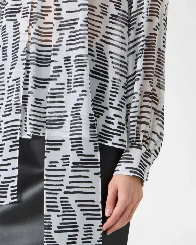 Akris Dance Movements Long-Sleeve Silk Blouse | Thumbnail 4 Akris Dance Movements Long-Sleeve Silk Blouse | Thumbnail 4