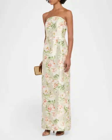 SACHIN & BABI Sophia Strapless Floral-Print Mikado Column Gown | Thumbnail 3 SACHIN & BABI Sophia Strapless Floral-Print Mikado Column Gown | Thumbnail 3