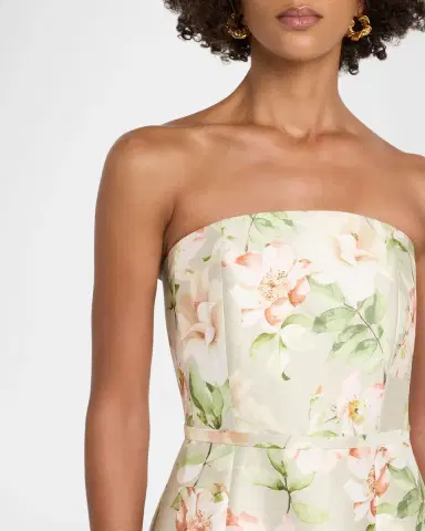SACHIN & BABI Sophia Strapless Floral-Print Mikado Column Gown | Thumbnail 4 SACHIN & BABI Sophia Strapless Floral-Print Mikado Column Gown | Thumbnail 4