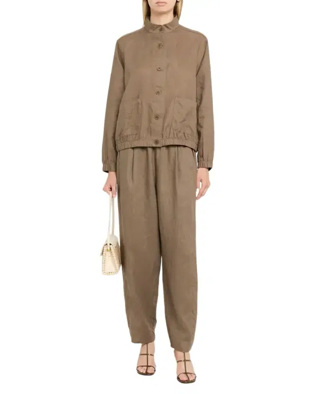 Eileen Fisher Button-Front Organic Linen Jacket