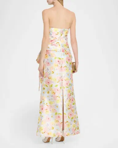 Shoshanna Jill Strapless Floral-Print Mikado Gown | Thumbnail 2 Shoshanna Jill Strapless Floral-Print Mikado Gown | Thumbnail 2