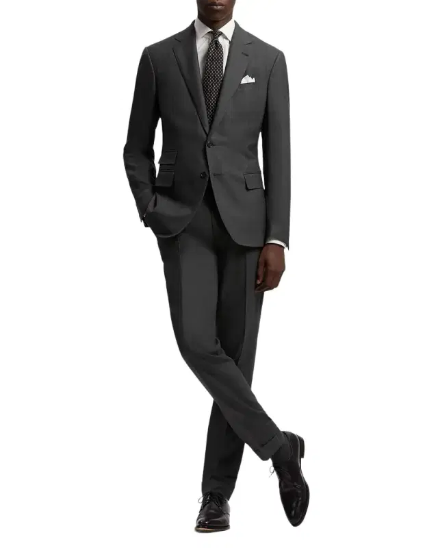 Ralph Lauren Purple Label Kent Hand-Tailored Wool Birdseye Suit