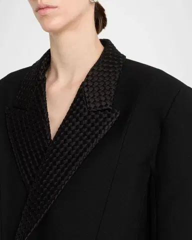Bottega Veneta Intrecciato Lapels Double-Breasted Jacket | Thumbnail 4 Bottega Veneta Intrecciato Lapels Double-Breasted Jacket | Thumbnail 4