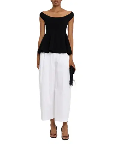 Altuzarra Wilson Double-Pleated Wide-Leg Ankle Pants | Thumbnail 1
