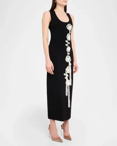 Lela Rose Crochet Applique Knit Dress | Thumbnail 3