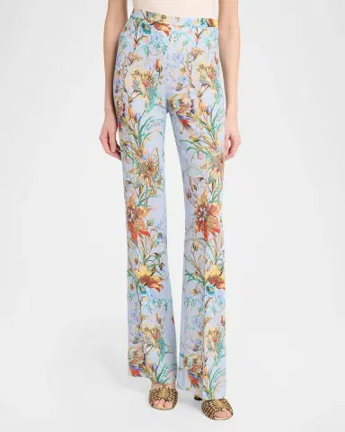 Etro High-Rise Floral-Print Bootcut-Leg Trousers | Thumbnail 3