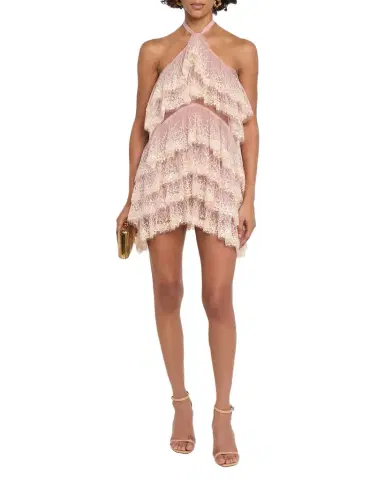 AKNVAS Angelica Sequined Ruffle Halter Dress | Thumbnail 1