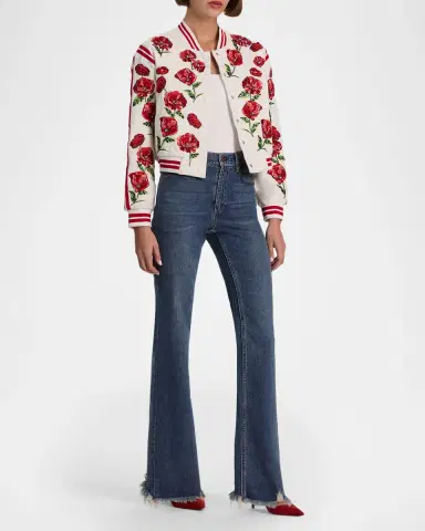 ALICE + OLIVIA Keri Embellished Varsity Jacket | Thumbnail 6 ALICE + OLIVIA Keri Embellished Varsity Jacket | Thumbnail 6