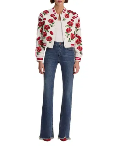ALICE + OLIVIA Keri Embellished Varsity Jacket | Thumbnail 1 ALICE + OLIVIA Keri Embellished Varsity Jacket | Thumbnail 1