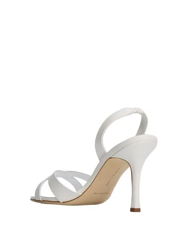 Manolo Blahnik 0mm Callasli Leather Slingback Sandals